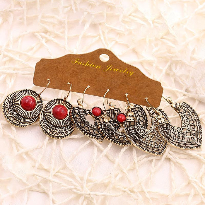 3 pairs/set Earrings Bohemian Style Jewelry X0X36214