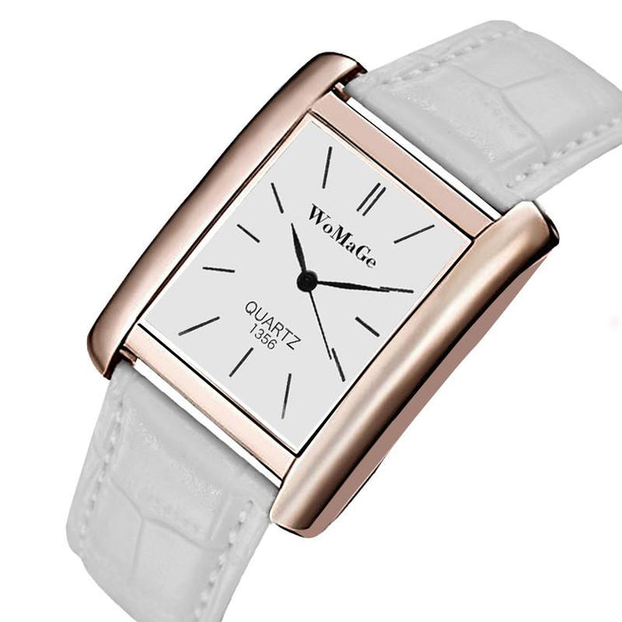 Men Watches Rectangle Quartz Leather Watches Elegant Wristwatch