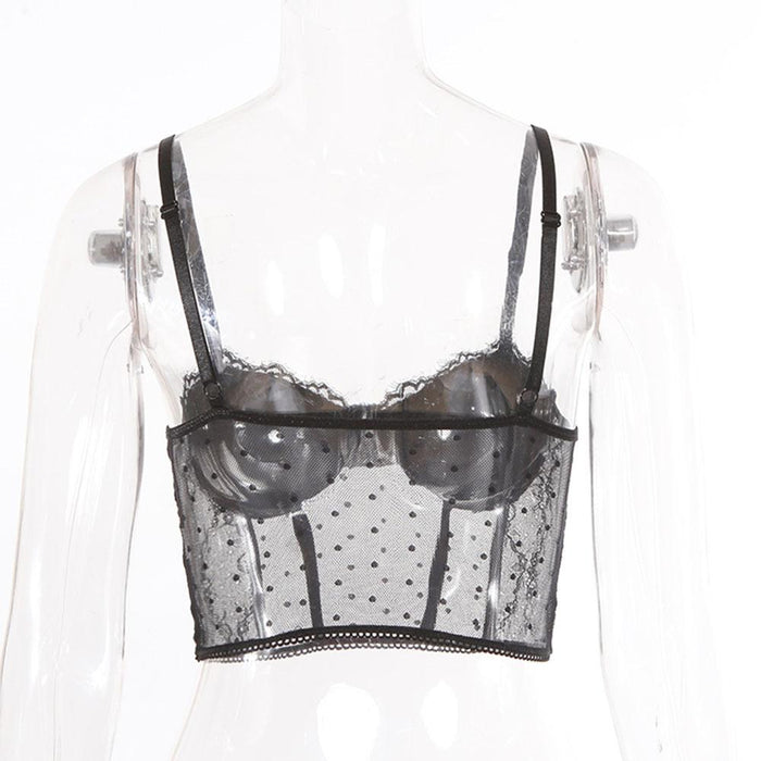 Sexy Lace Black Women Slim Fit Tank Top