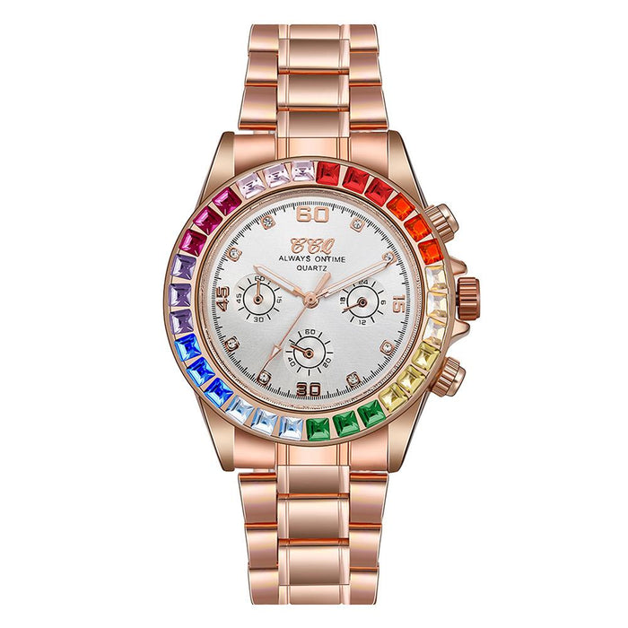 New Fashion Diamond Inlaid Atmosphere Color Rhinestone Watch Llz20792
