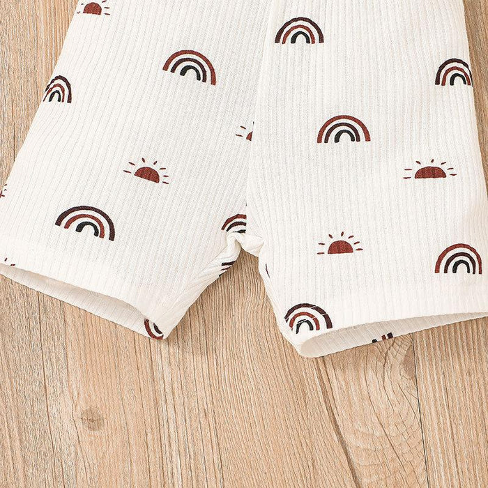 Off Shoulder Little Girl Fashion Shorts Two Piece Set