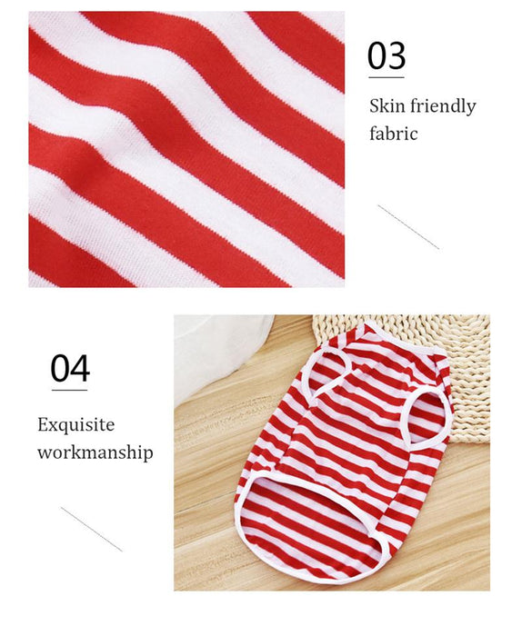 Summer dog clothes small and medium dog pet striped cotton