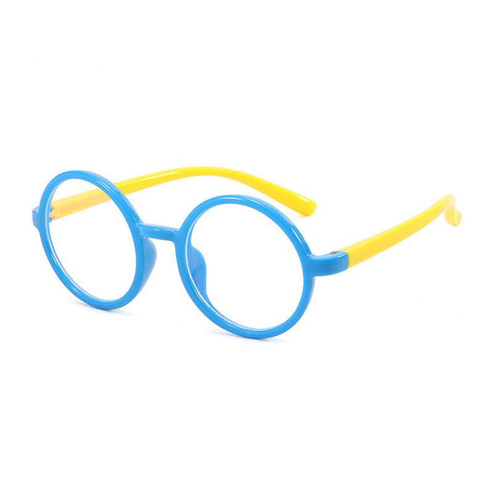 Simple Silicone Blue Light Proof Children's Round Glasses