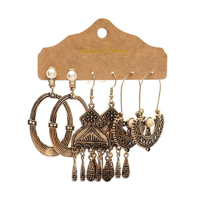 3 pairs/set Earrings Bohemian Style Jewelry  X0X36202