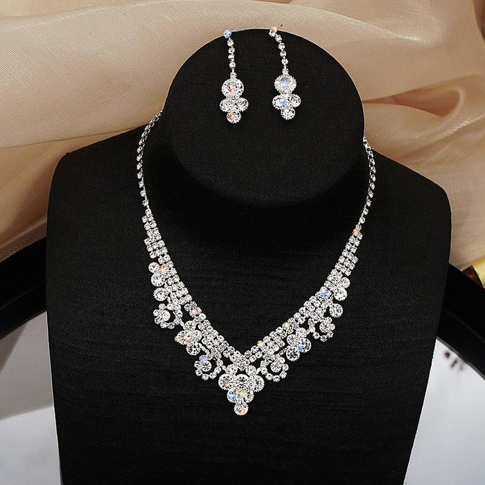New Fashion Female Jewelry Rhinestone Necklace Earring Set