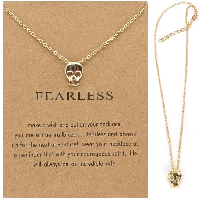 Card Love Horseshoe Five Pointed Star 8-character Skull Short Necklace