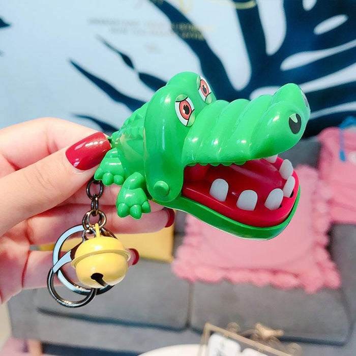 Cartoon Biting Hand Crocodile Tricky Game Keychain
