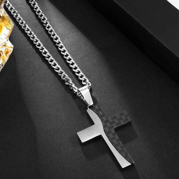 Men's Stainless Steel Cross Pendant Titanium Steel Necklace