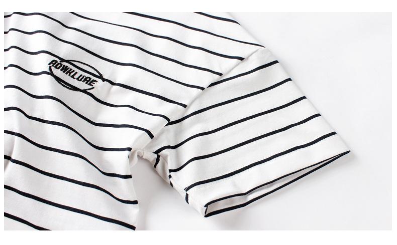 Striped embroidered top children's Short Sleeve T