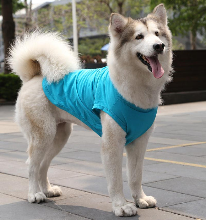 Pet Clothes Dog Cat Solid Color Cotton Vest Dog Jacket