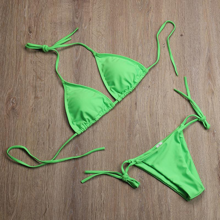 Sexy Bandage Triangle Split Bikini