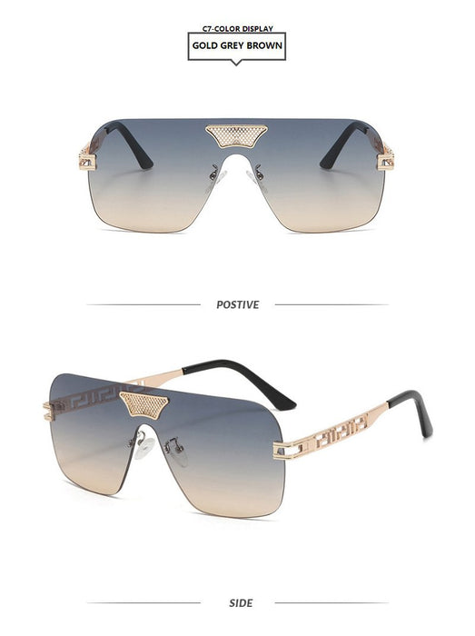 Metal integrated sheet chain frameless avant-garde Sunglasses