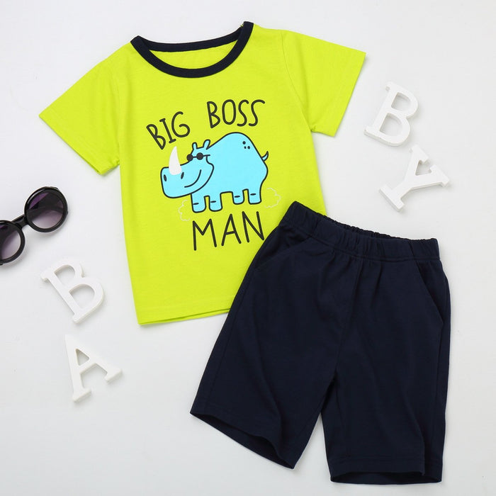 Children's short sleeved Shorts Set cartoon T-shirt