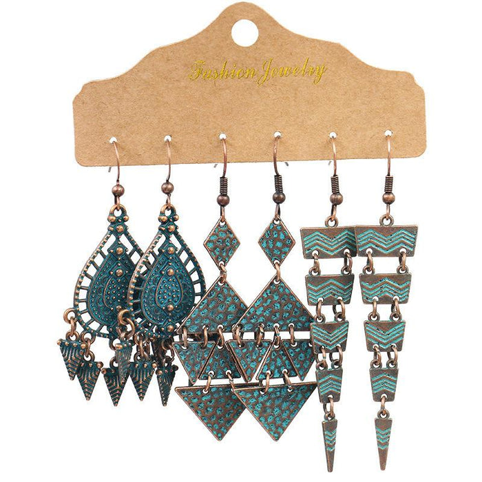 3 pairs/set Earrings Bohemian Style Jewelry X0X36216