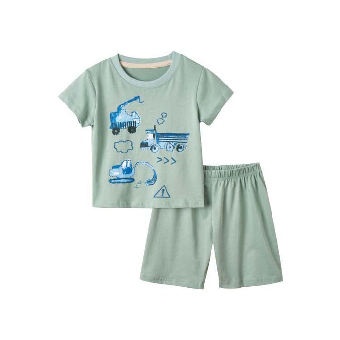 Children's set boys' and girls' short sleeved shorts two-piece set