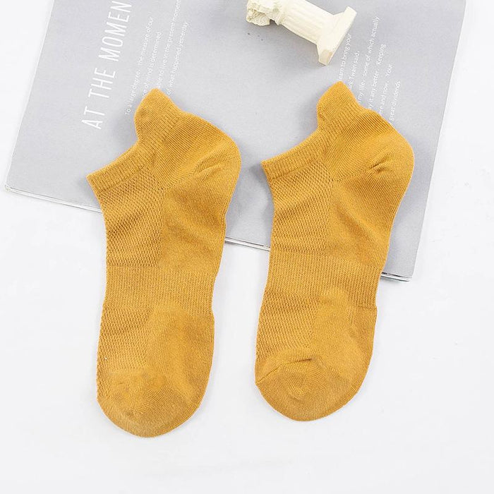 Summer Thin Socks Solid Color Sweat Absorbing Breathable Boat Socks