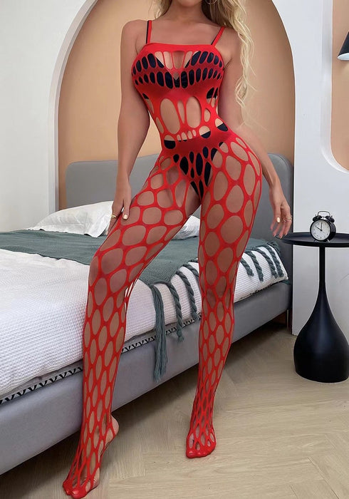 Sexy Large Hole One Piece Lingerie Hollow Fishnet Clothes