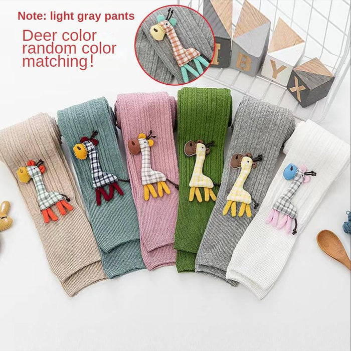 1 to 8 Years Deer Girl Trousers Cotton Leggings