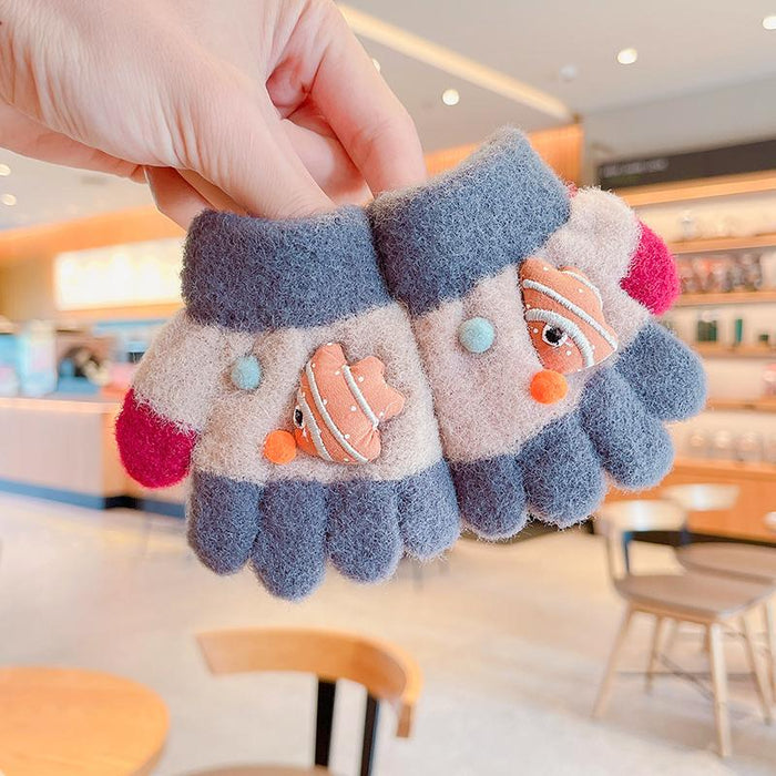 0-3 Years Old Winter Baby Cute Knitting Cartoon Gloves