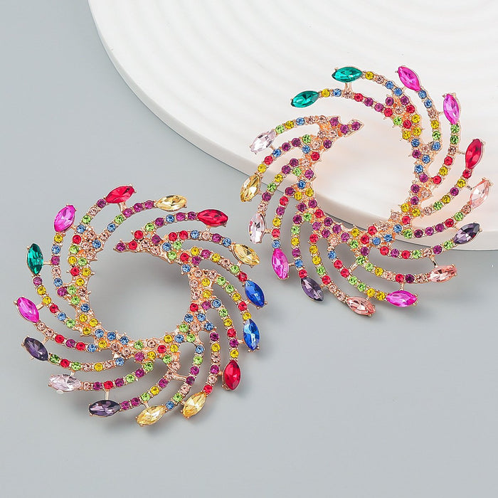 Women's Exaggerated Spiral Alloy Sunflower Earrings