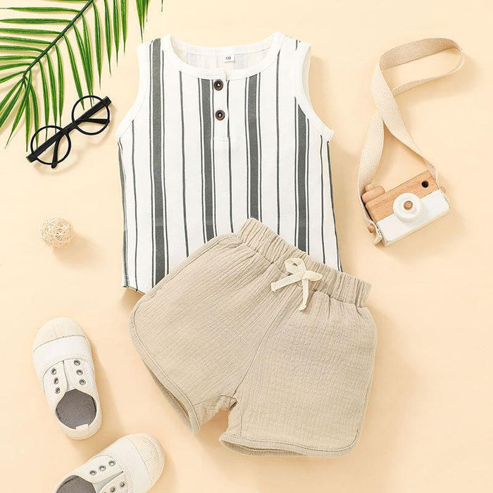 Boys' Summer Casual Kids' Sportswear Vest Set