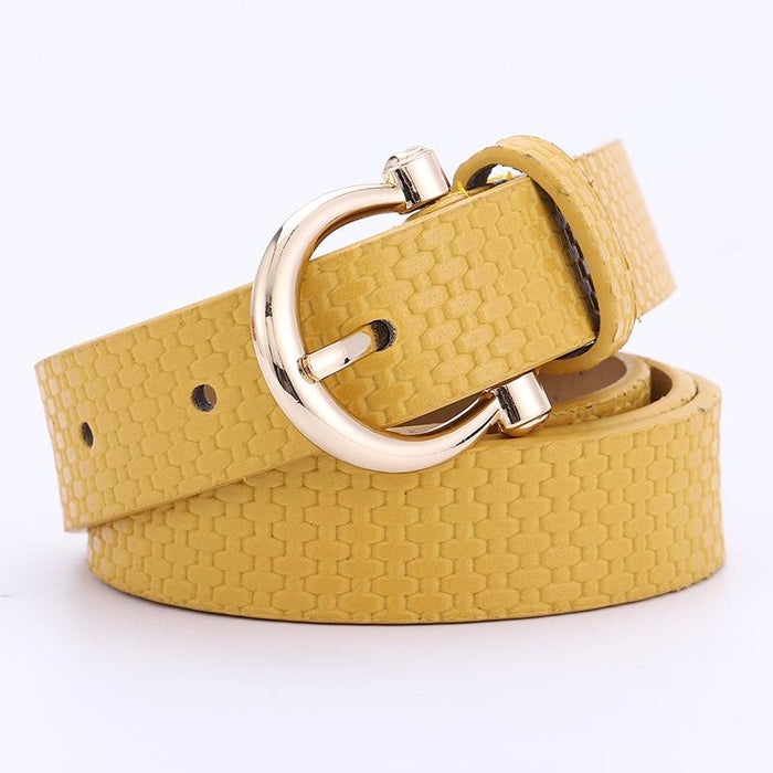 Pu Decorative Jeans Belt Women's Fashion Straw Mat Belt