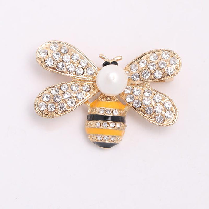 New Little Bee Brooch Rhinestone Bee Lady Pin