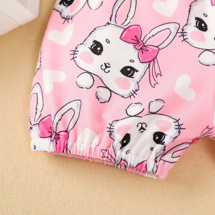 Letter over printed rabbit three piece set