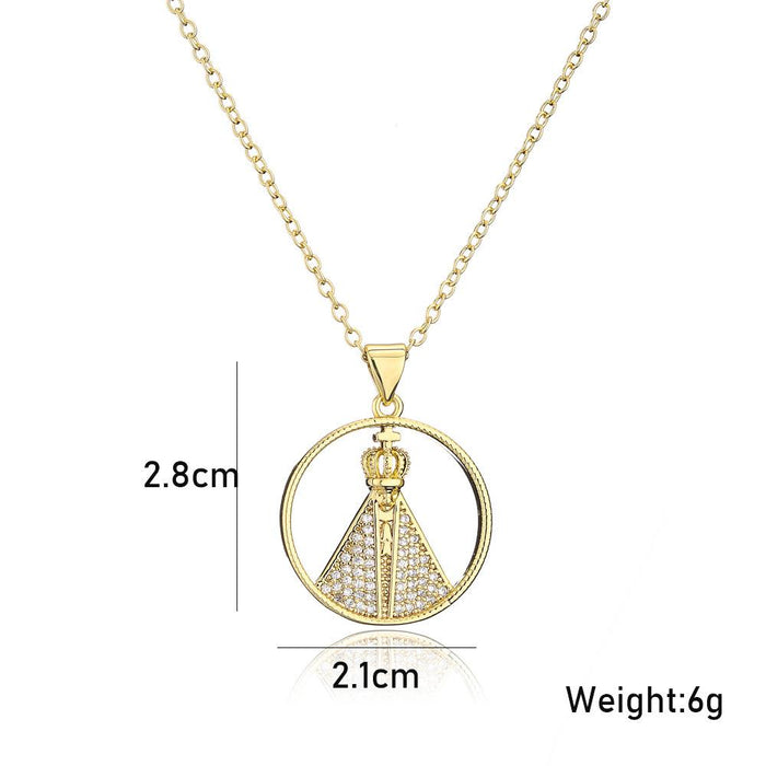 New Fashion Personalized Zircon Religious Necklace