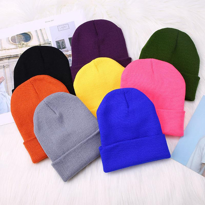 Winter Hats for Unisex Beanies Knitted Solid Cute Hat