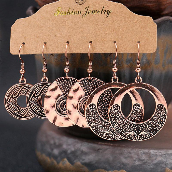 3 pairs/set Earrings Bohemian Style Jewelry X0X36194