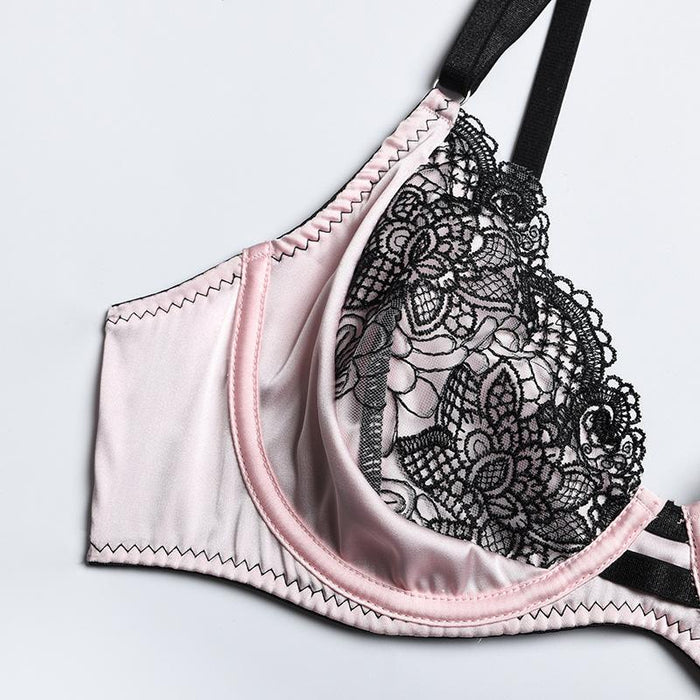 Women's Embroidered Mesh Underwear Sexy Lingerie Set