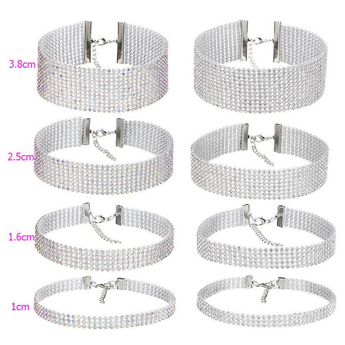 Hip Hop Choker Inlay Rhinestone Collar