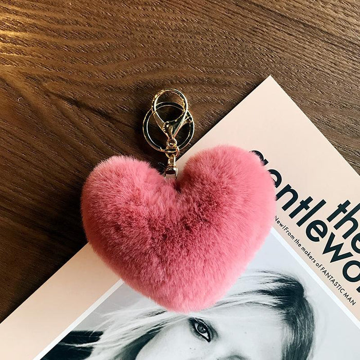 Love Wool Ball Metal Key Chain Car Pendant Women's Bag Pendant