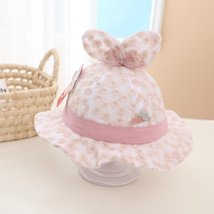 Summer Lace Rabbit Ear Children's Fisherman's Net Hat