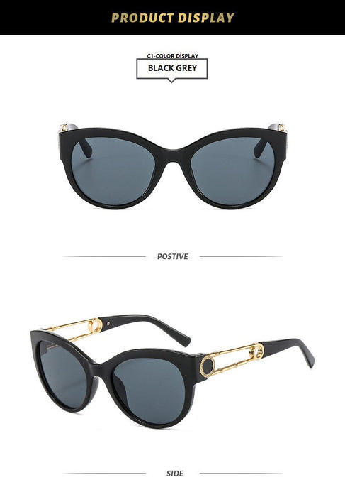 Cat's eye metal sunglasses