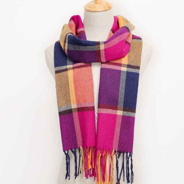 Winter Tassel Lattice Warm Scarves