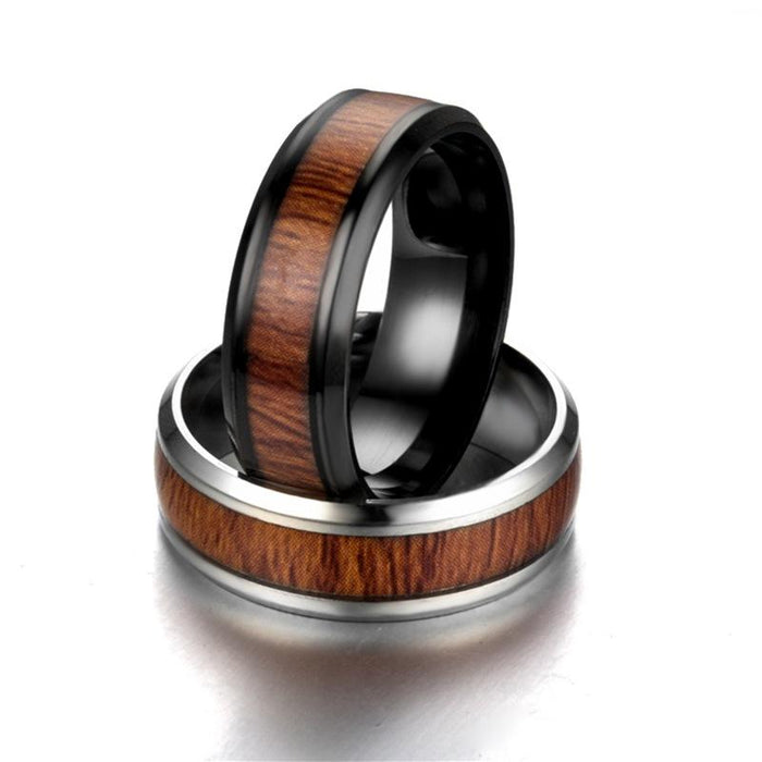 Stainless Steel Wood Grain Ring