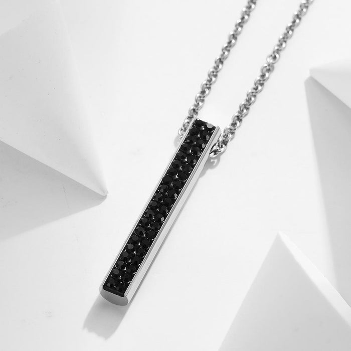 Men's Stainless Steel Cylindrical Pendant Necklace Jewelry