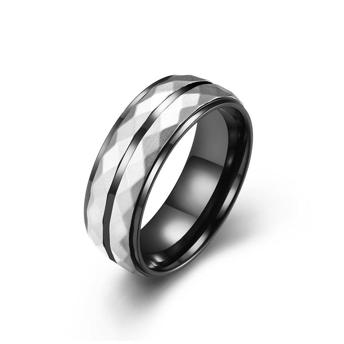 Trendy Men's Titanium Steel Tungsten Steel Ring