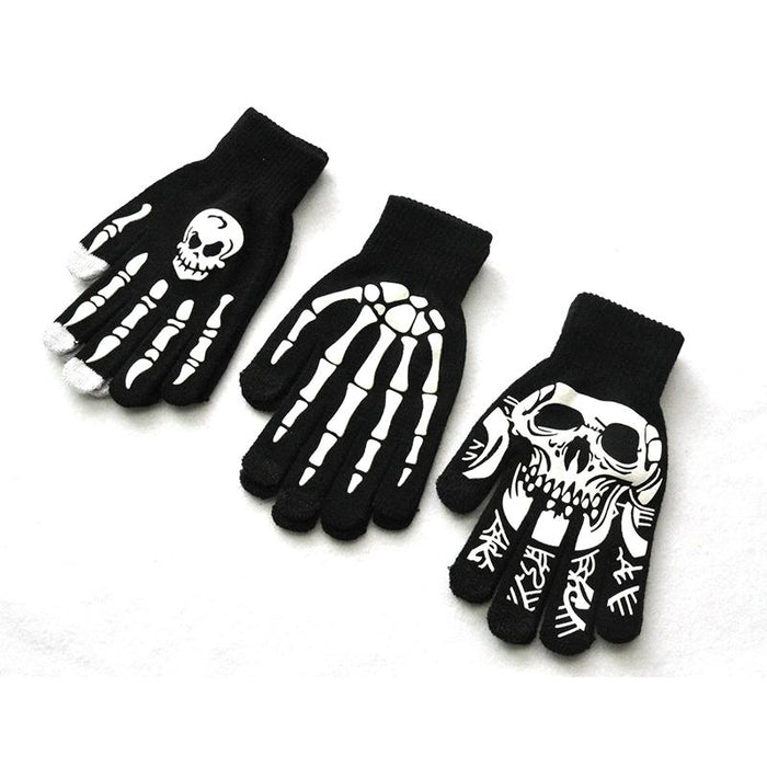 Skeleton Luminous Full Fingers Breathable Gloves