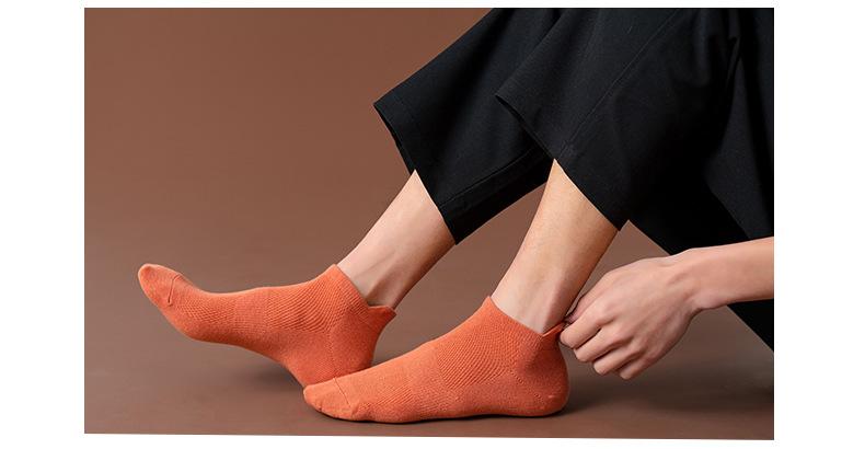 Summer Thin Socks Solid Color Sweat Absorbing Breathable Boat Socks