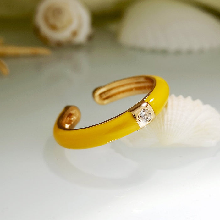 Ins Design Simple Color Oil Dripping Finger Ring