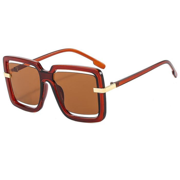 Hollow out large frame sunglasses