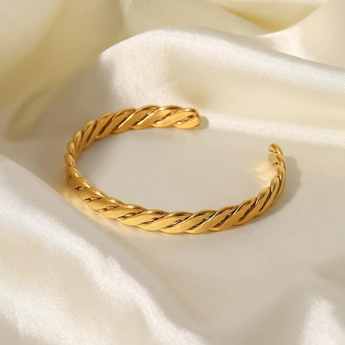 High Quality Stainless Steel Open Gold Bracelet