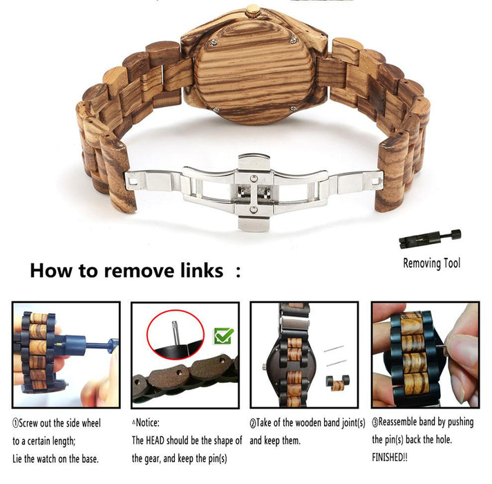 New Multifunctional Advanced Green Wood Quartz Watch