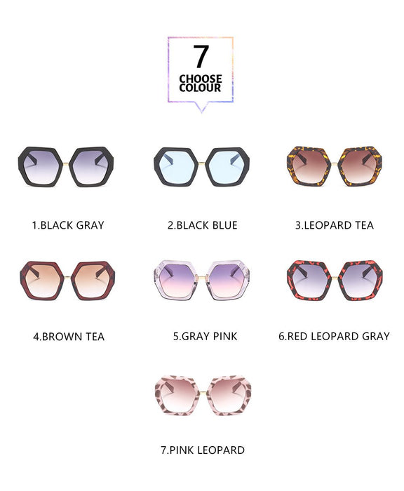Thick Frame Sunglasses Women's large frame V-shaped Leopard Print