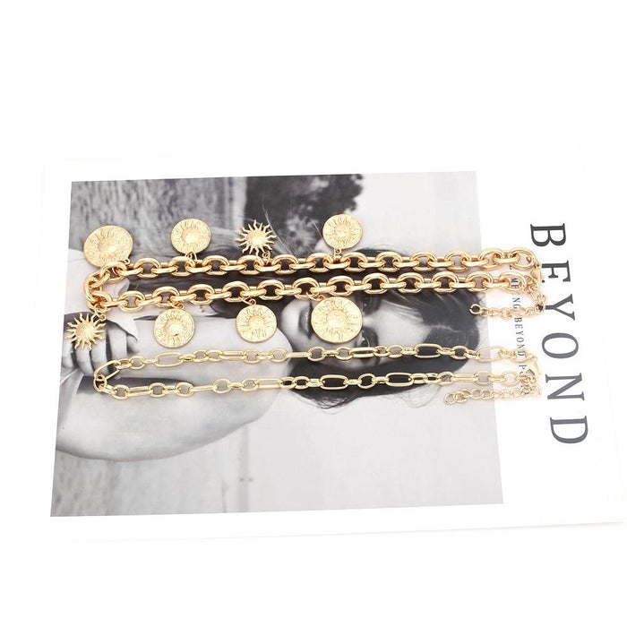 Retro Sunflower Double Layered Necklace