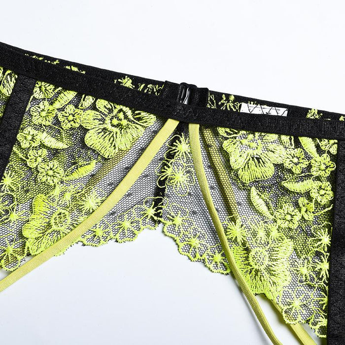 Women's Embroidered Underwire Lingerie Sexy Lace Underwear