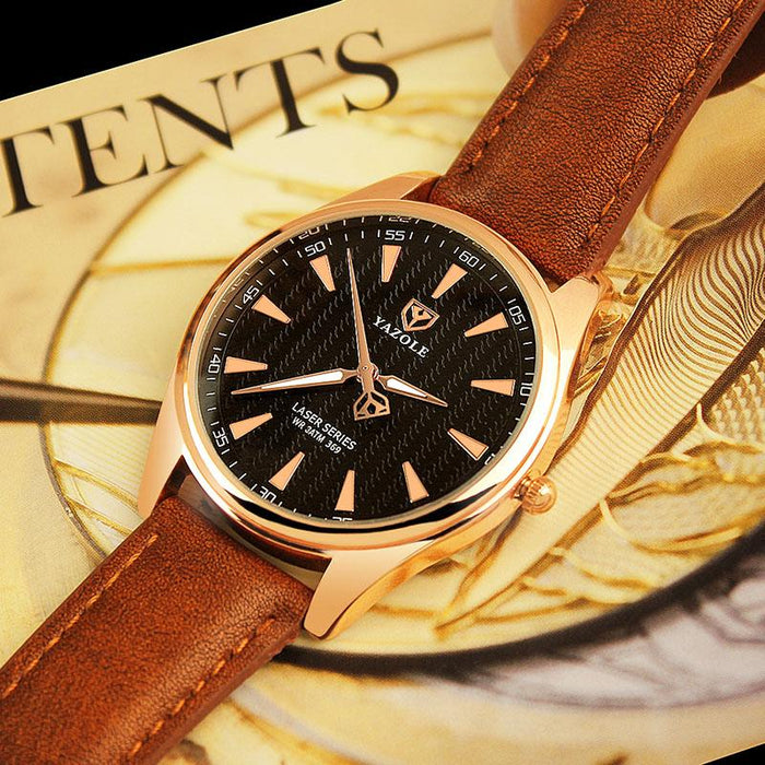Yazole Men Watches Fashion Unique Designer Quartz Watch Business Gentle Clock
